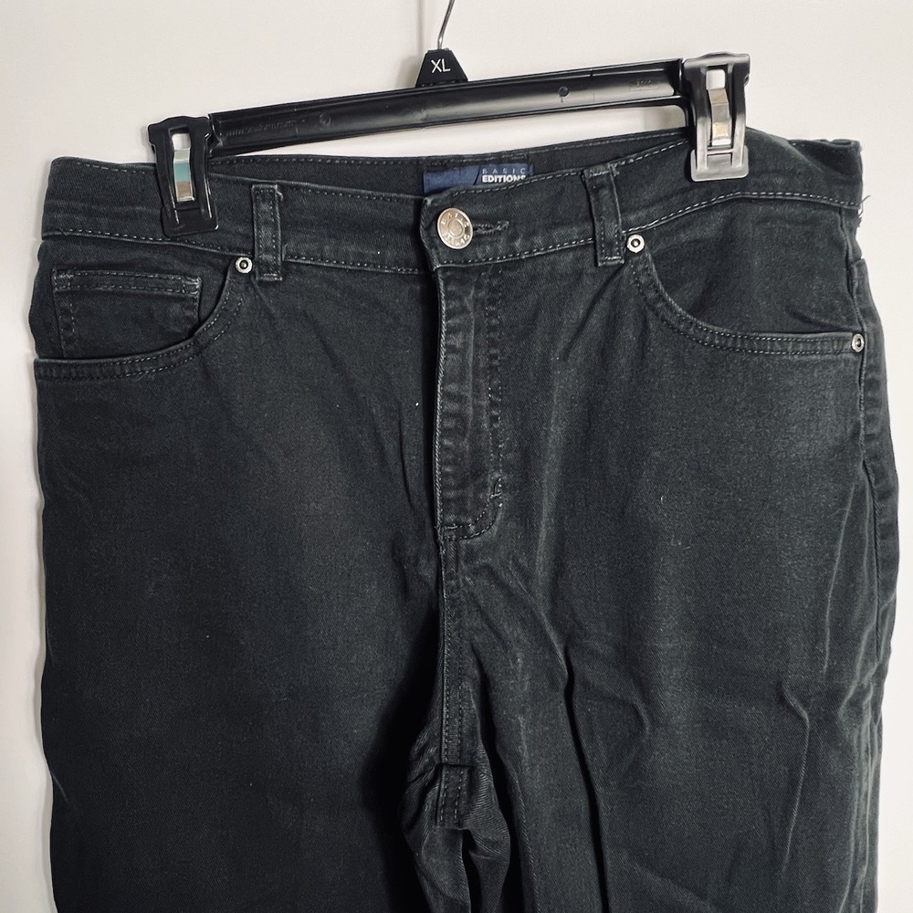 Basic Editions Women's Size‎ 8 Short Black Classic Fit Straight Leg Jeans